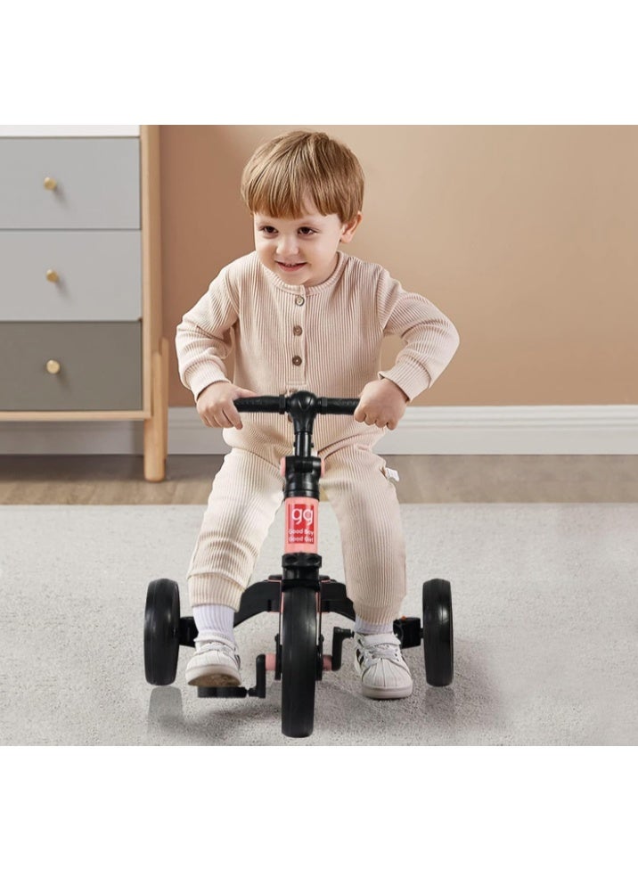 Kids Balance Bike Kids 4 IN 1Tricycles for 1-4 Years, Toddlers Trike with Adjustable Seat Indoor Outdoor, Boys Girls Kids -pink - Image 4